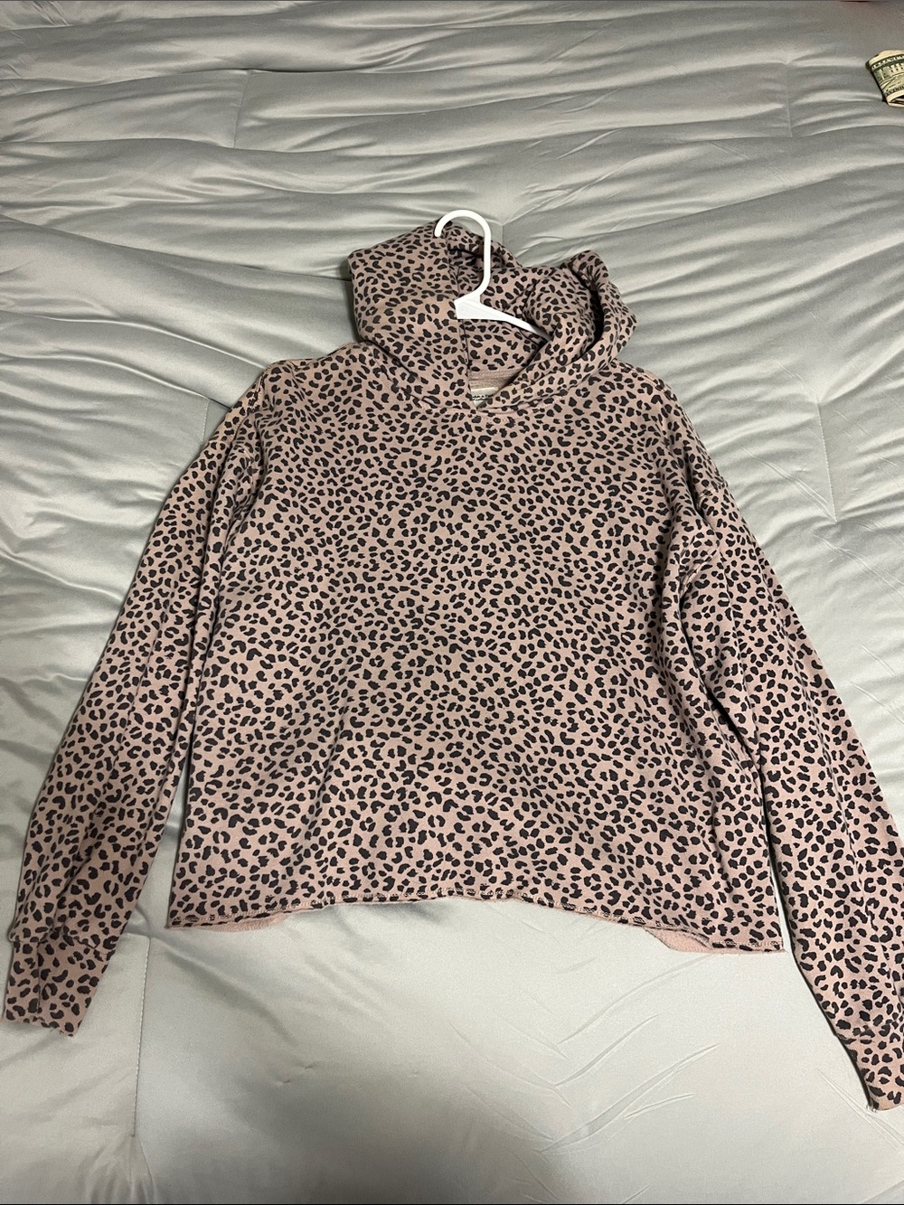 Abercrombie & Fitch Pink Leopard-Print Hooded Sweater